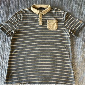 EUC Sean John striped shirt with button up collar & pocket